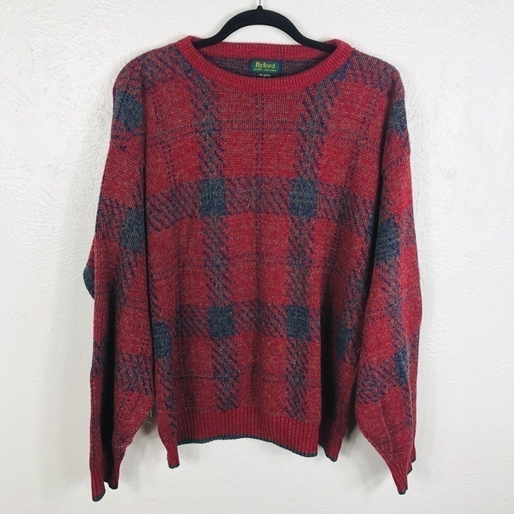 Byford Size Large Pullover Sweater Red Blue Green